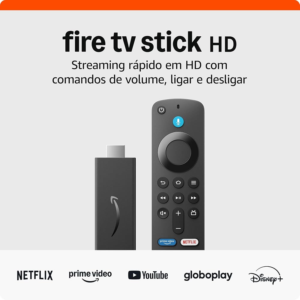 Fire TV Stick HD com controle remoto por voz com Alexa